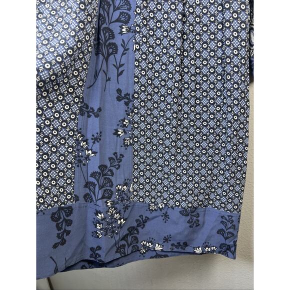 Boden Mollie Dress Floral Tunic blue gray US 4 Boho 3/4 sleeve small mini womens - Picture 3 of 12